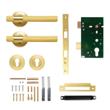 Momo Belgravia Solid Brass Knurled Lever Entrance Set In