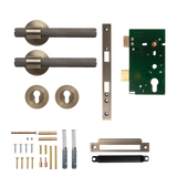 Momo Belgravia Solid Brass Knurled Lever Entrance Set In