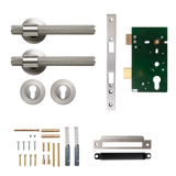 Momo Belgravia Solid Brass Knurled Lever Entrance Set In