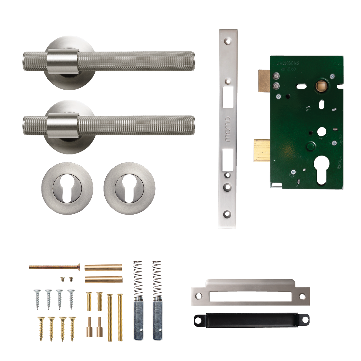 Momo Belgravia Solid Brass Knurled Lever Entrance Set In