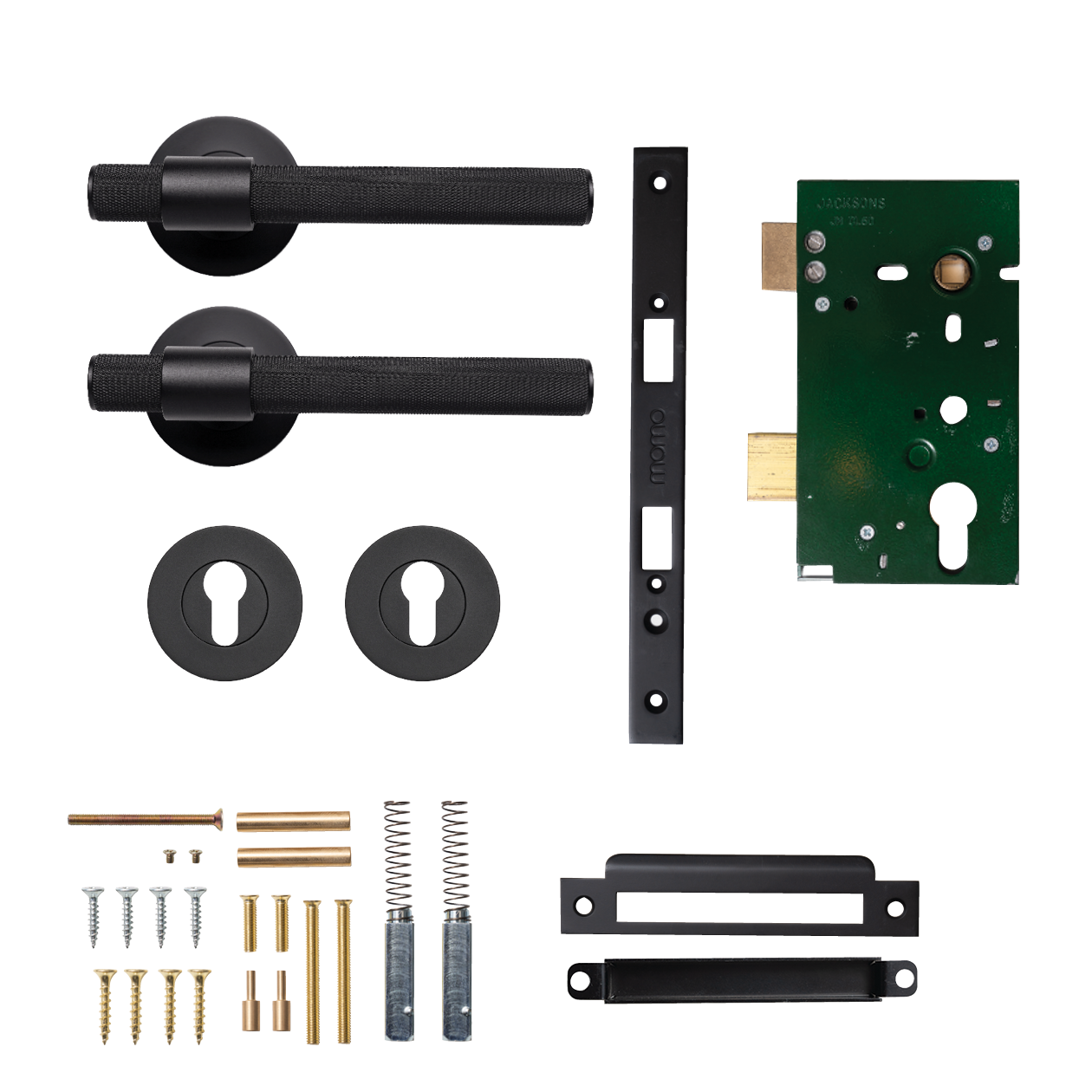 Momo Belgravia Solid Brass Knurled Lever Entrance Set In