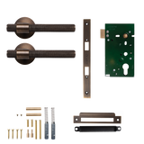 Momo Belgravia Solid Brass Knurled Mortice Lock Passage Lever Set In