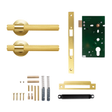 Momo Belgravia Solid Brass Knurled Mortice Lock Passage Lever Set In