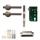 Momo Belgravia Solid Brass Knurled Mortice Lock Passage Lever Set In