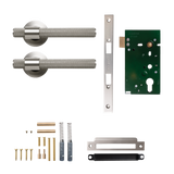 Momo Belgravia Solid Brass Knurled Mortice Lock Passage Lever Set In