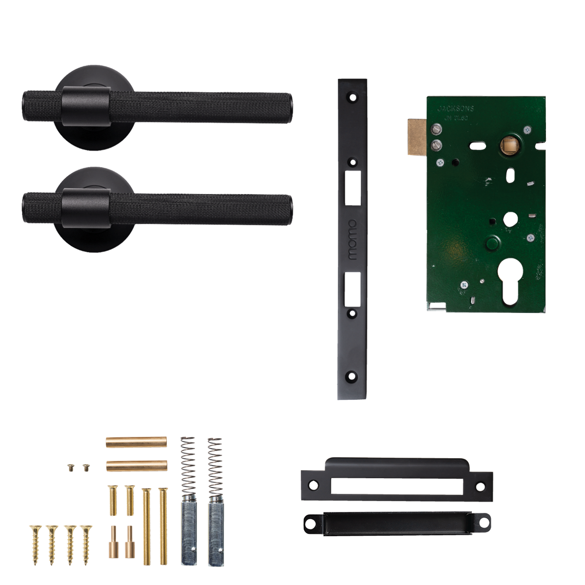 Momo Belgravia Solid Brass Knurled Mortice Lock Passage Lever Set In