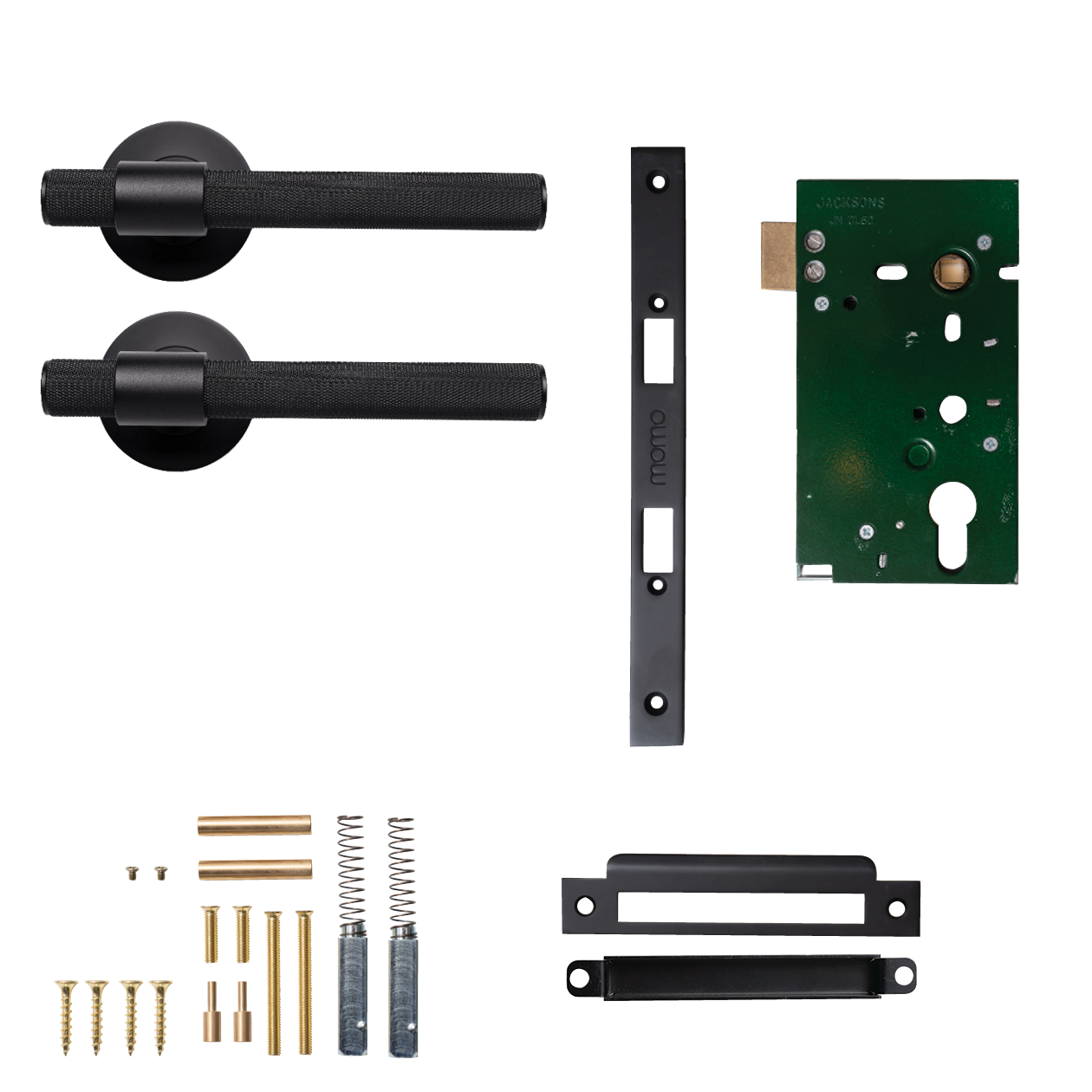 Momo Belgravia Solid Brass Knurled Mortice Lock Passage Lever Set In