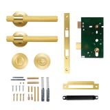 Momo Belgravia Solid Brass Knurled Mortice Lock Privacy Lever Set In