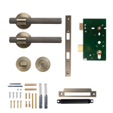 Momo Belgravia Solid Brass Knurled Mortice Lock Privacy Lever Set In