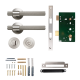 Momo Belgravia Solid Brass Knurled Mortice Lock Privacy Lever Set In