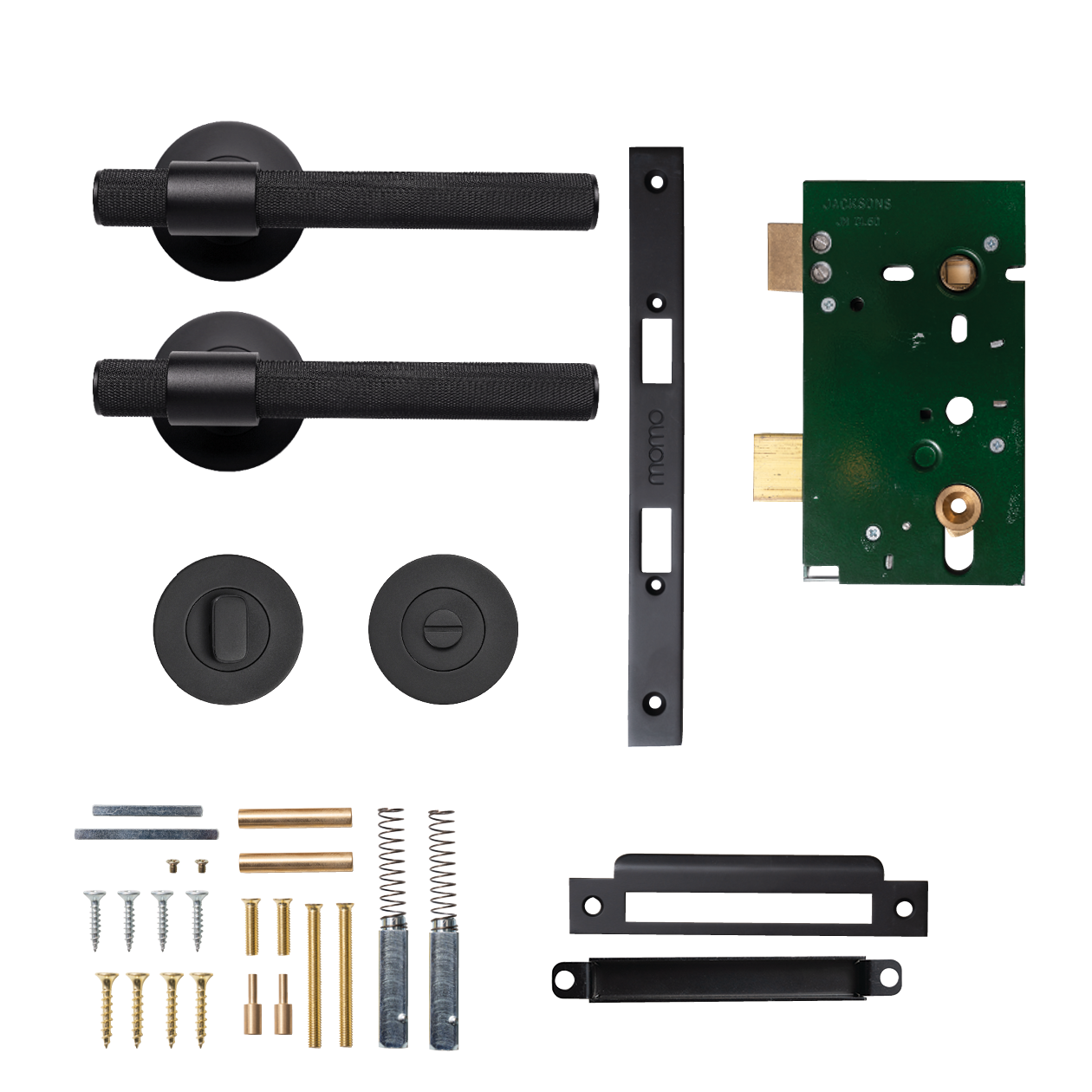 Momo Belgravia Solid Brass Knurled Mortice Lock Privacy Lever Set In