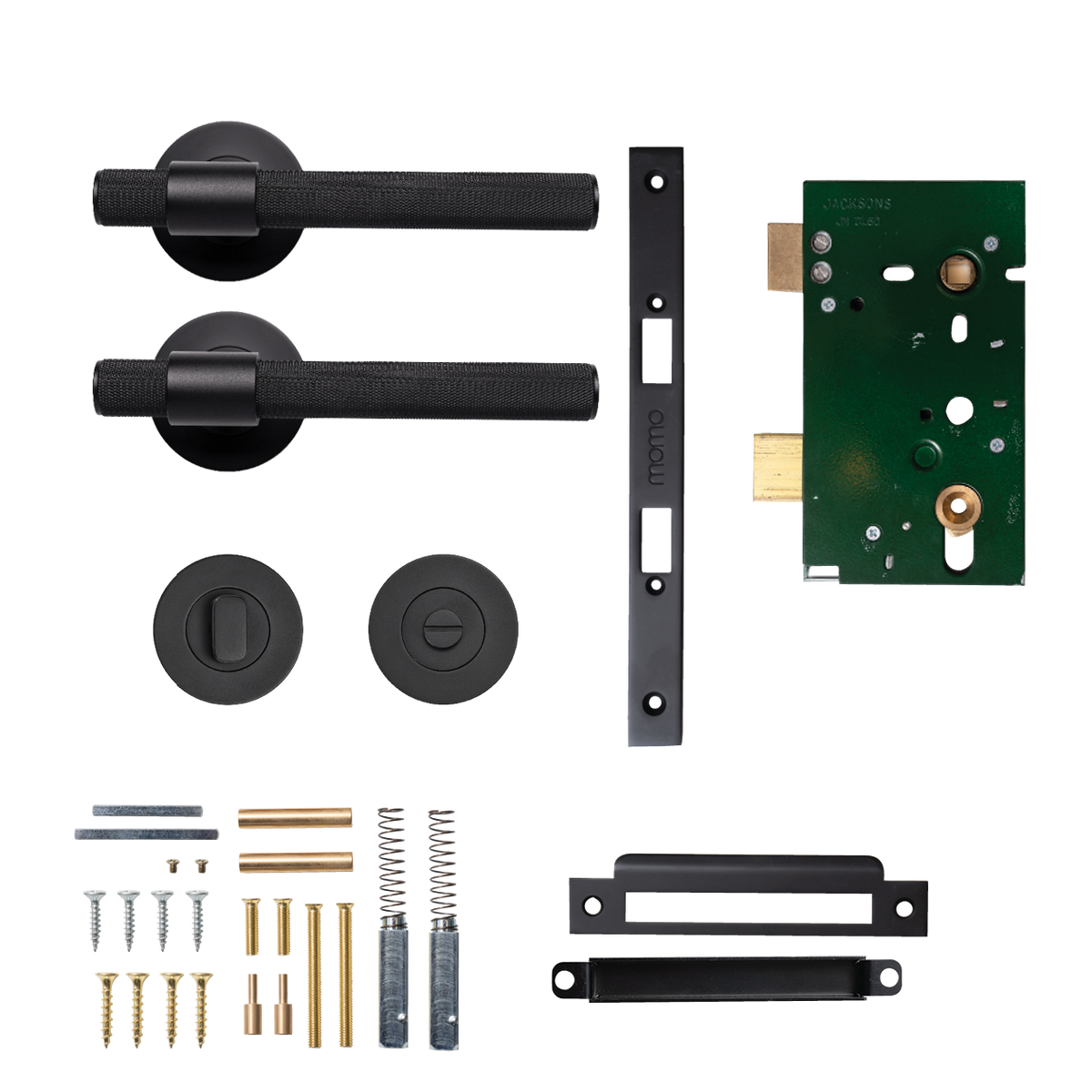 Momo Belgravia Solid Brass Knurled Mortice Lock Privacy Lever Set In