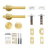 Momo Belgravia Solid Brass Knurled Tubular Latch Privacy Lever Set In