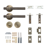 Momo Belgravia Solid Brass Knurled Tubular Latch Privacy Lever Set In