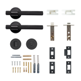 Momo Belgravia Solid Brass Knurled Tubular Latch Privacy Lever Set In