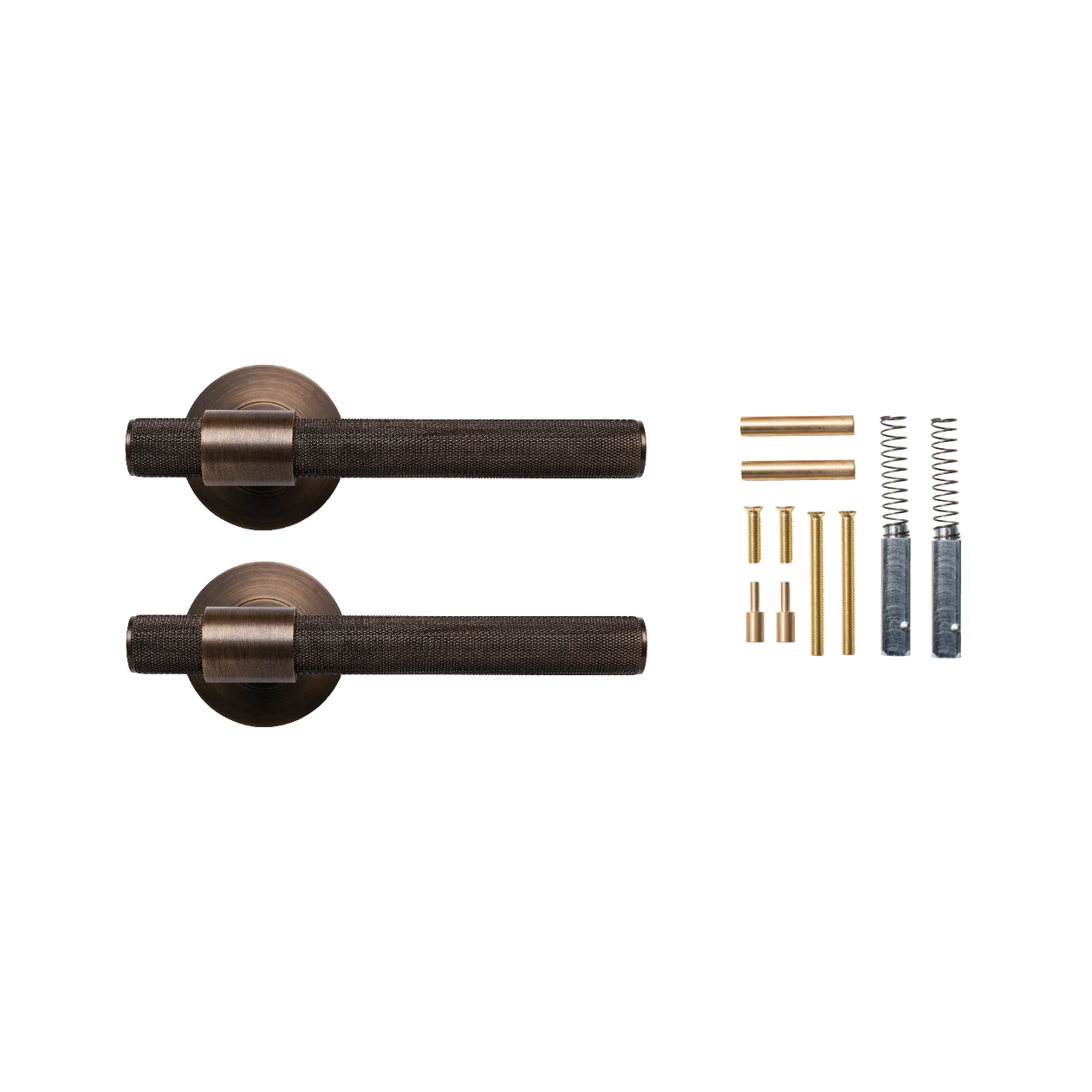 Momo Belgravia Solid Brass Knurled Lever Handle Set