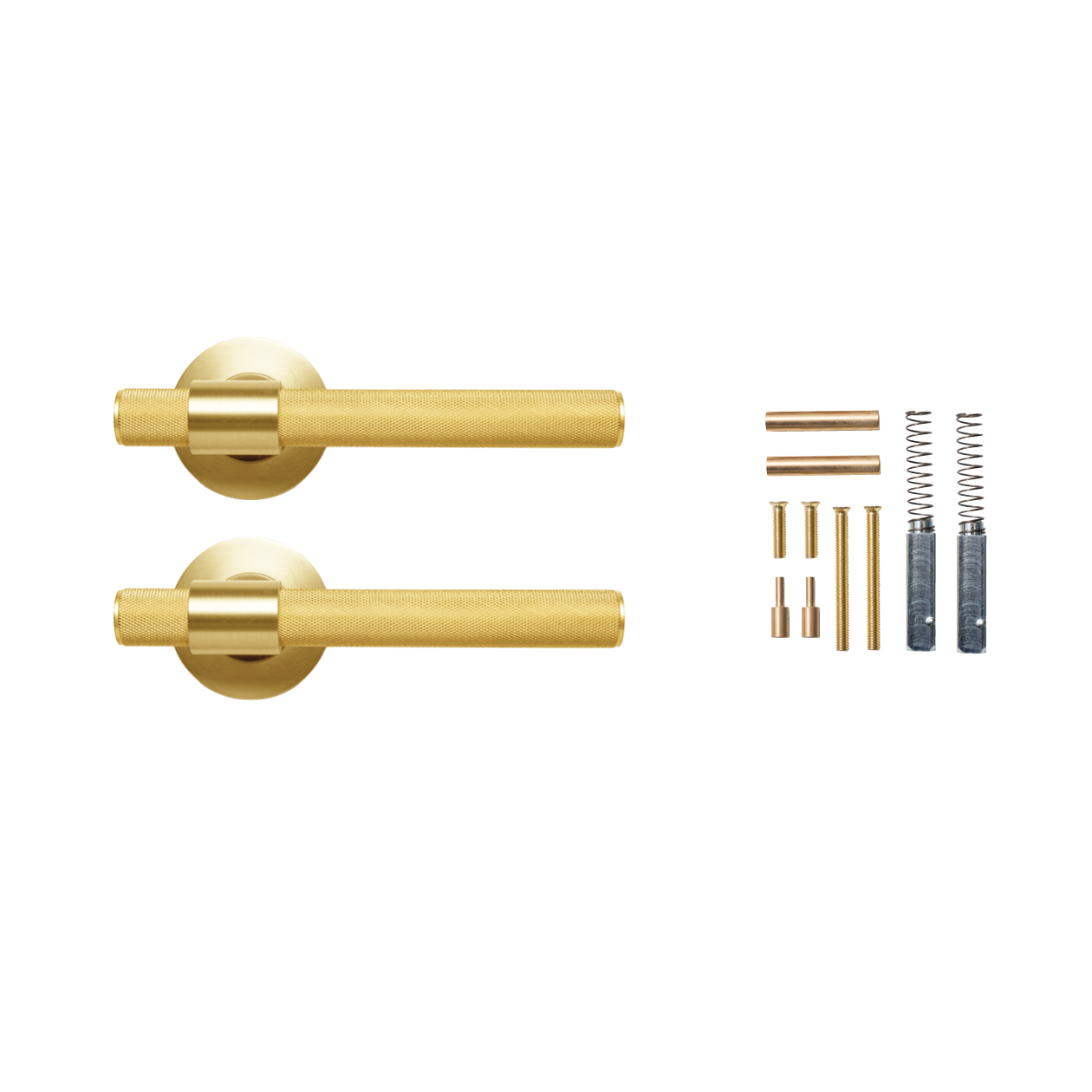Momo Belgravia Solid Brass Knurled Lever Handle Set
