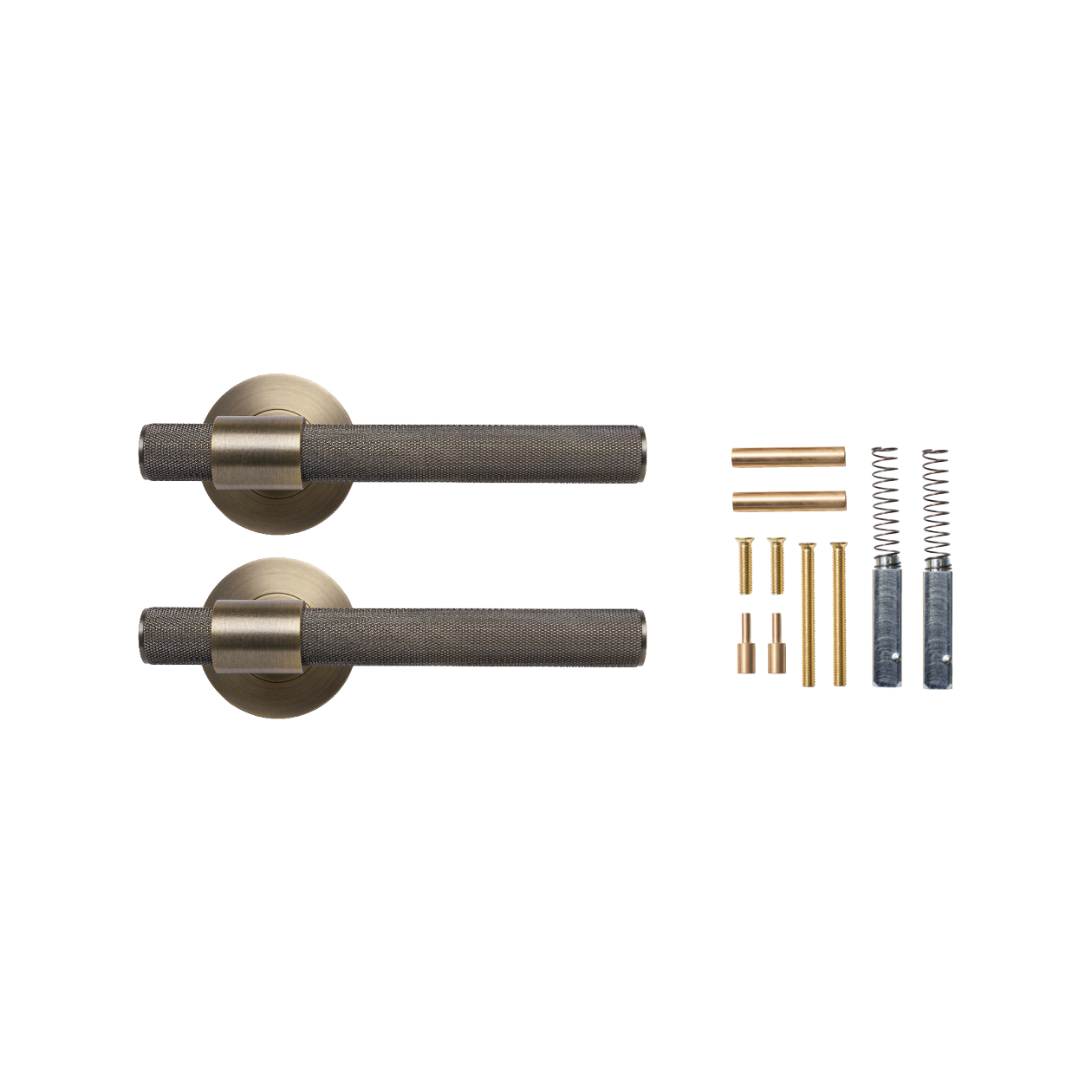 Momo Belgravia Solid Brass Knurled Lever Handle Set