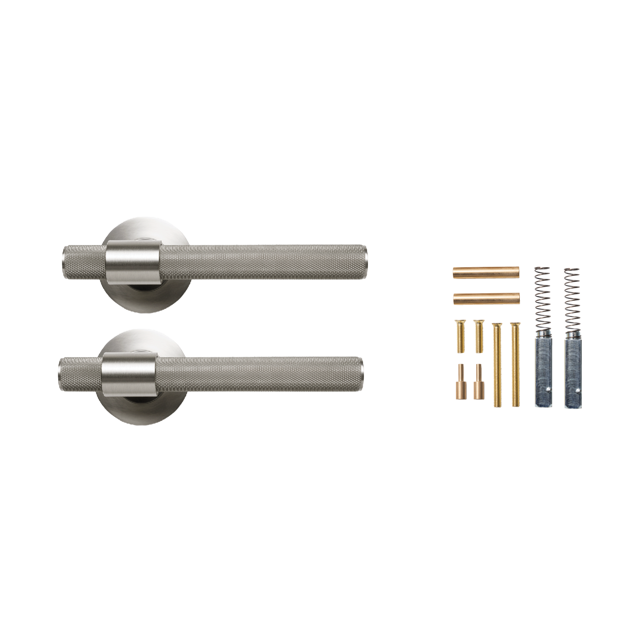 Momo Belgravia Solid Brass Knurled Lever Handle Set