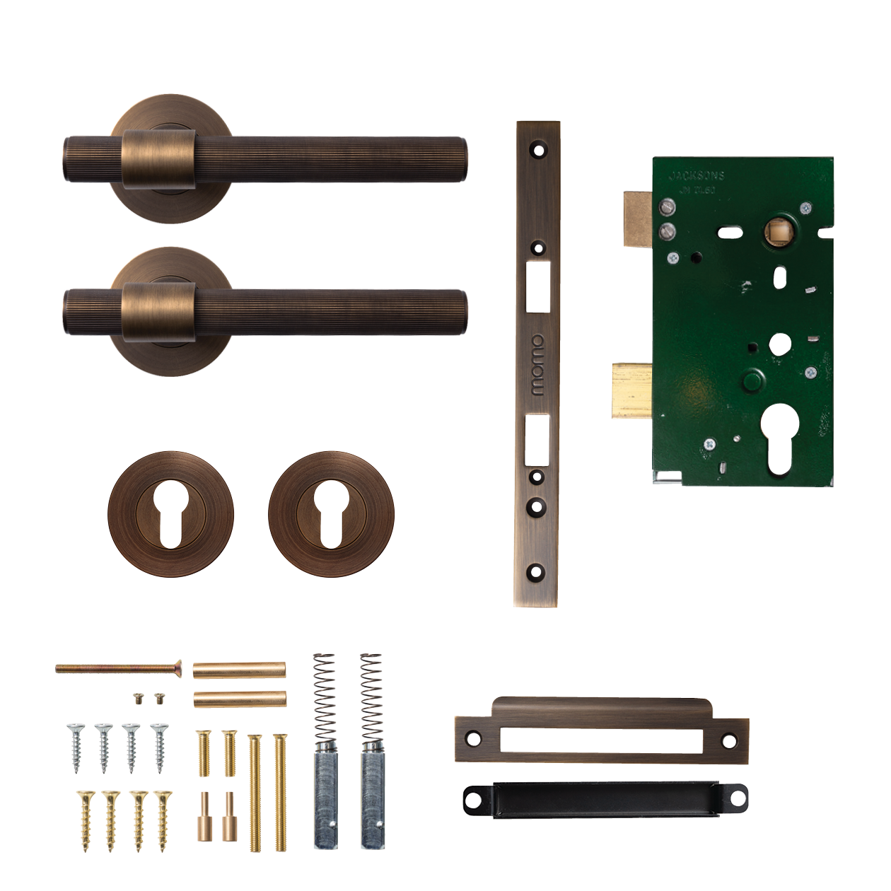 Momo Belgravia Solid Brass Lined Lever Entrance Set In