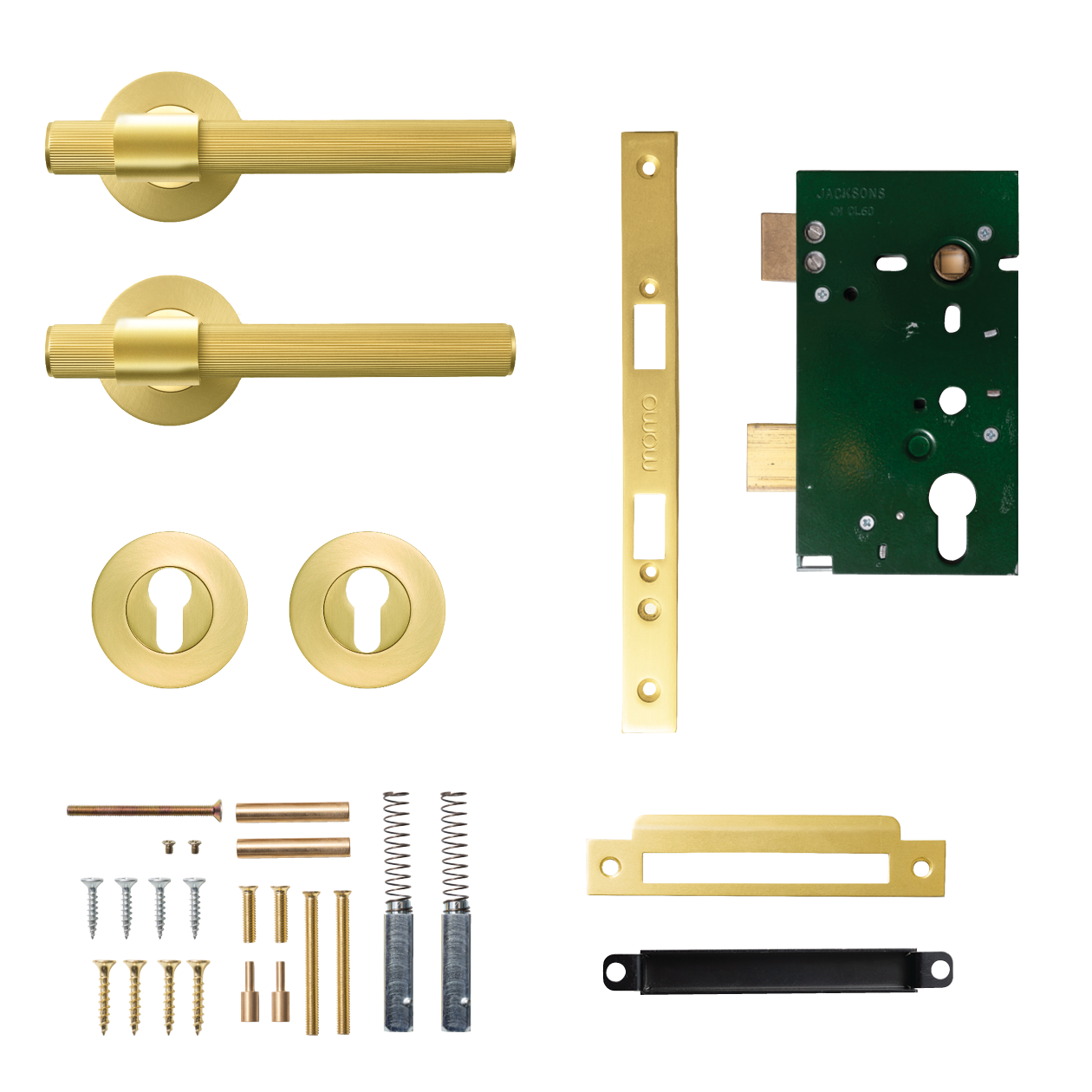 Momo Belgravia Solid Brass Lined Lever Entrance Set In