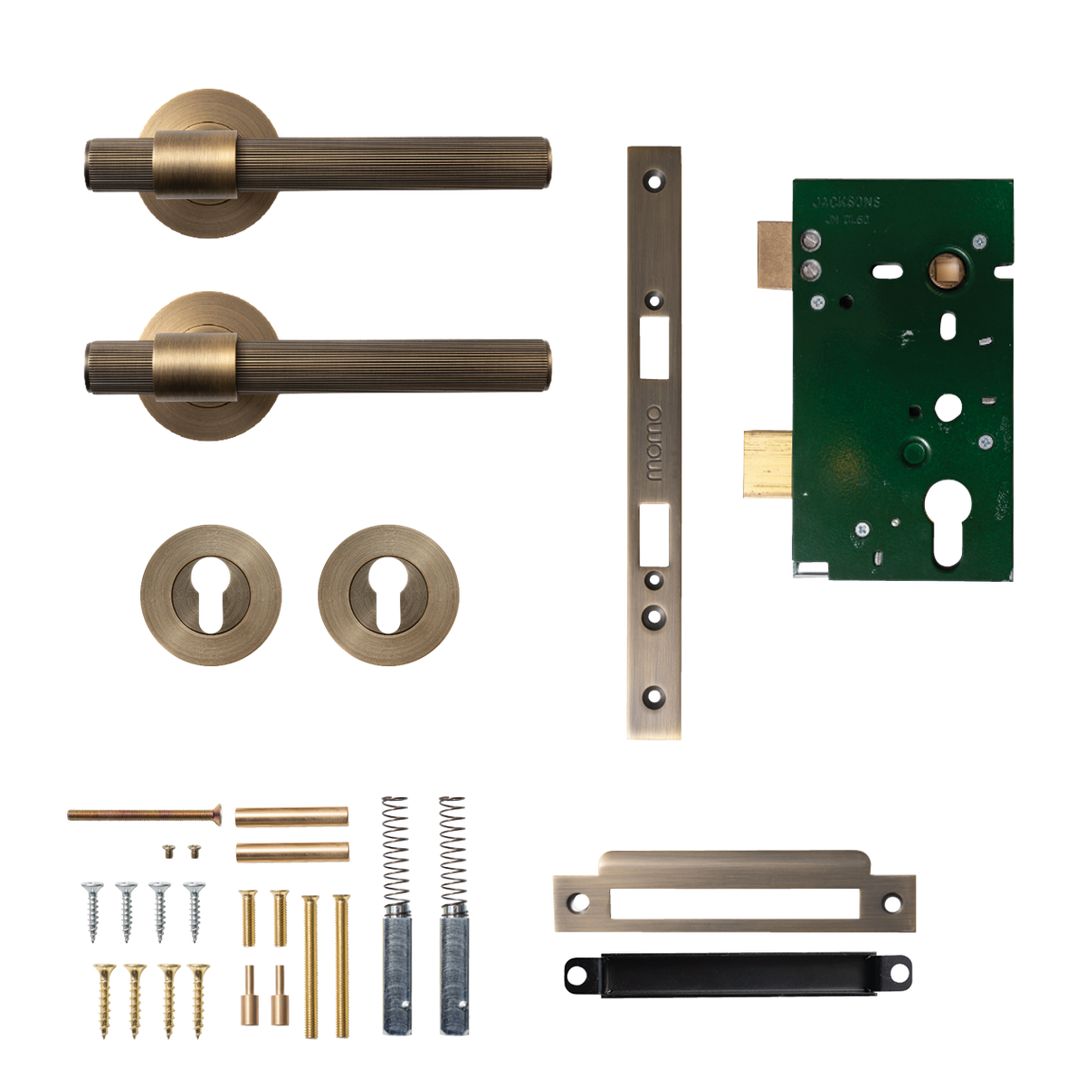 Momo Belgravia Solid Brass Lined Lever Entrance Set In