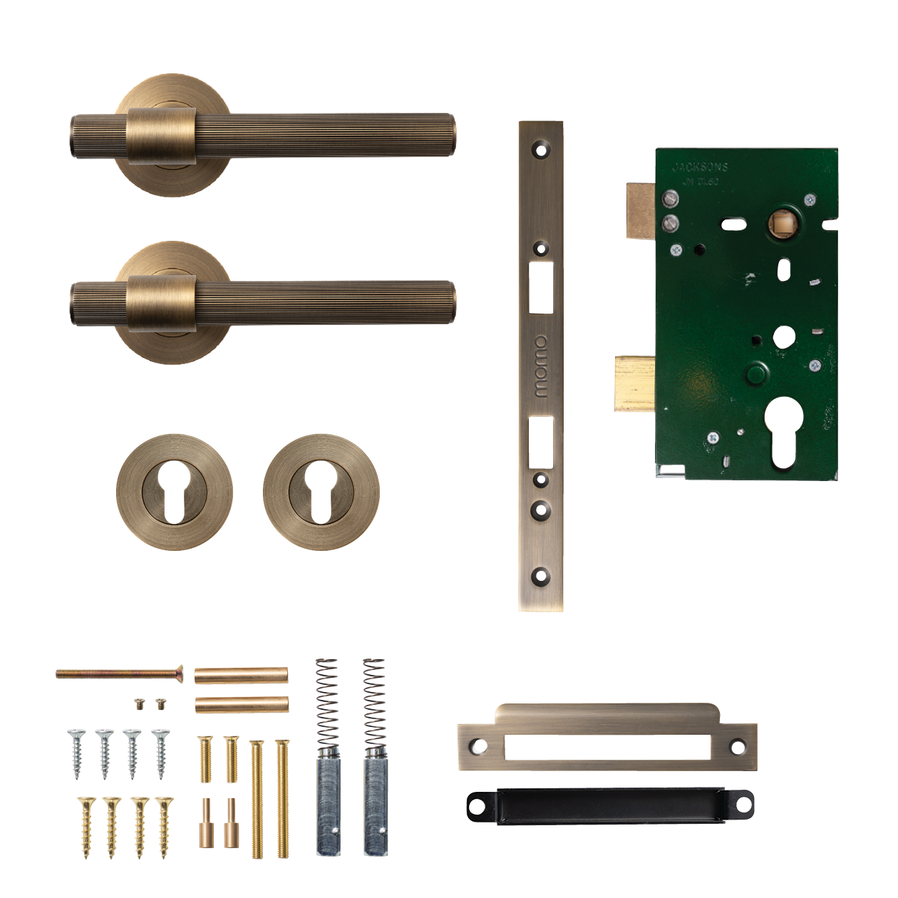 Momo Belgravia Solid Brass Lined Lever Entrance Set In