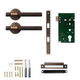 Momo Belgravia Solid Brass Lined Mortice Lock Passage Lever Set In