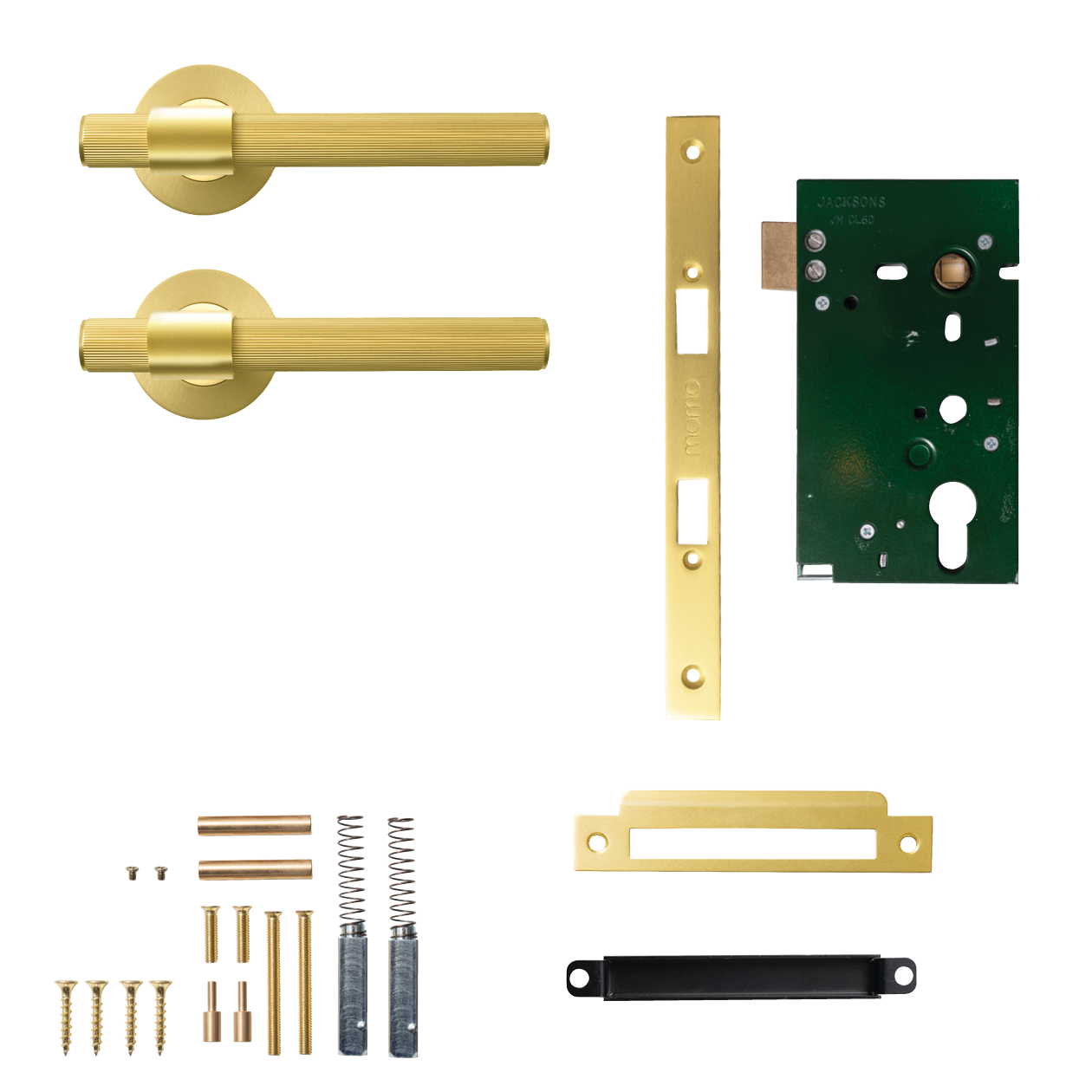 Momo Belgravia Solid Brass Lined Mortice Lock Passage Lever Set In