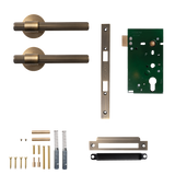 Momo Belgravia Solid Brass Lined Mortice Lock Passage Lever Set In
