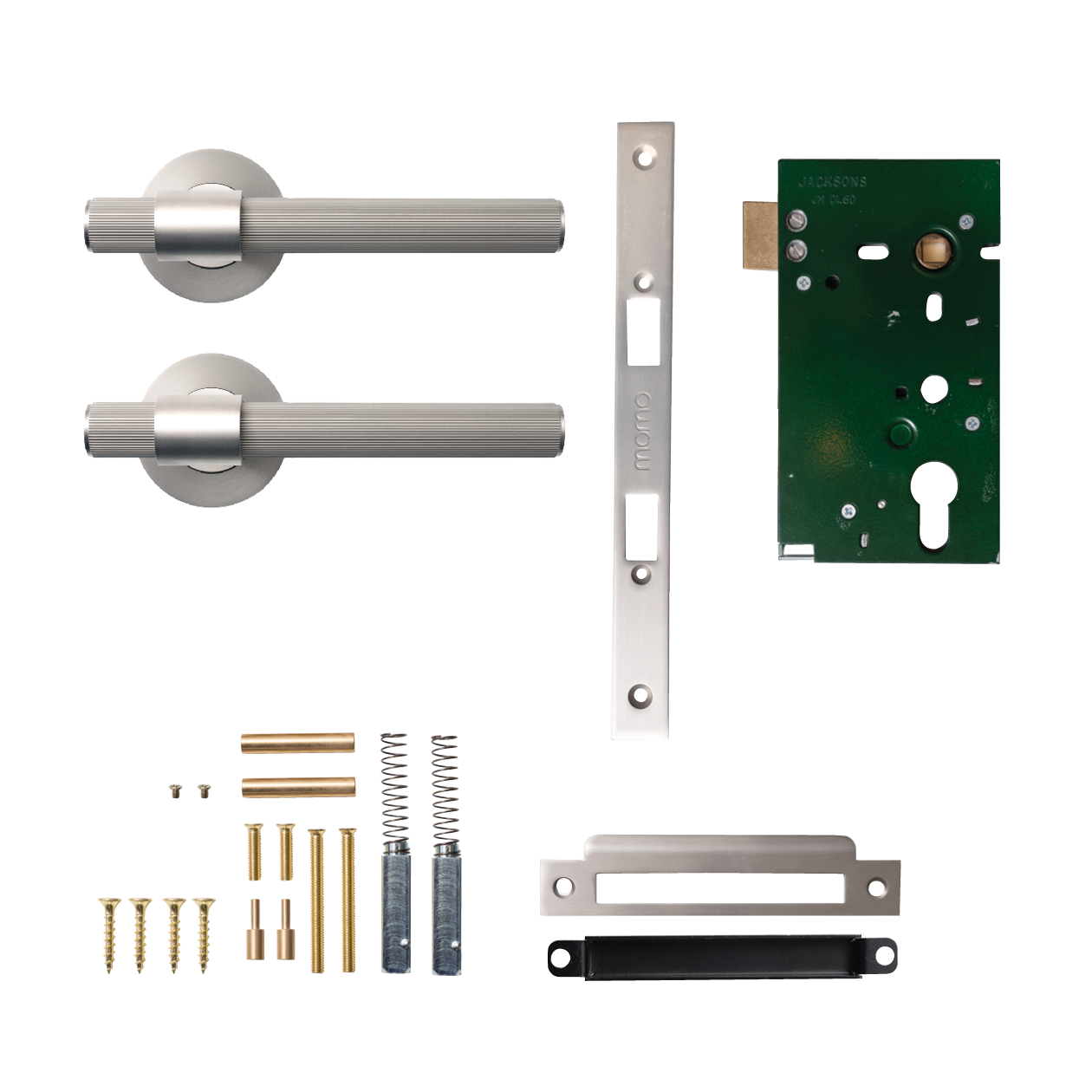 Momo Belgravia Solid Brass Lined Mortice Lock Passage Lever Set In