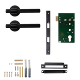 Momo Belgravia Solid Brass Lined Mortice Lock Passage Lever Set In