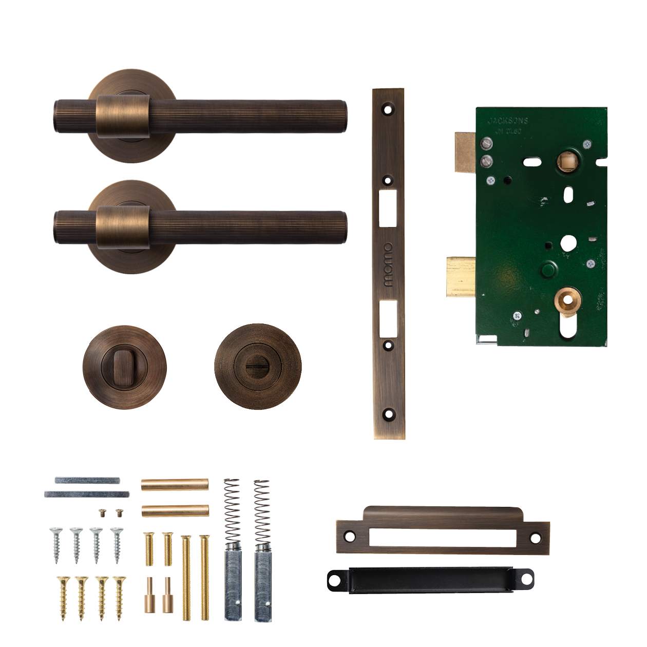 Momo Belgravia Solid Brass Lined Mortice Lock Privacy Lever Set In