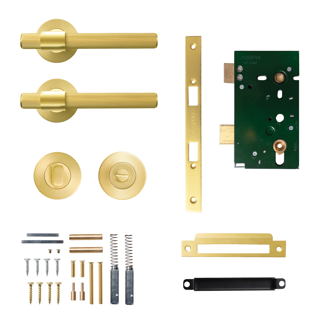 Momo Belgravia Solid Brass Lined Mortice Lock Privacy Lever Set In
