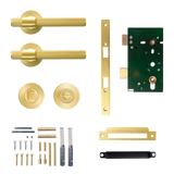 Momo Belgravia Solid Brass Lined Mortice Lock Privacy Lever Set In