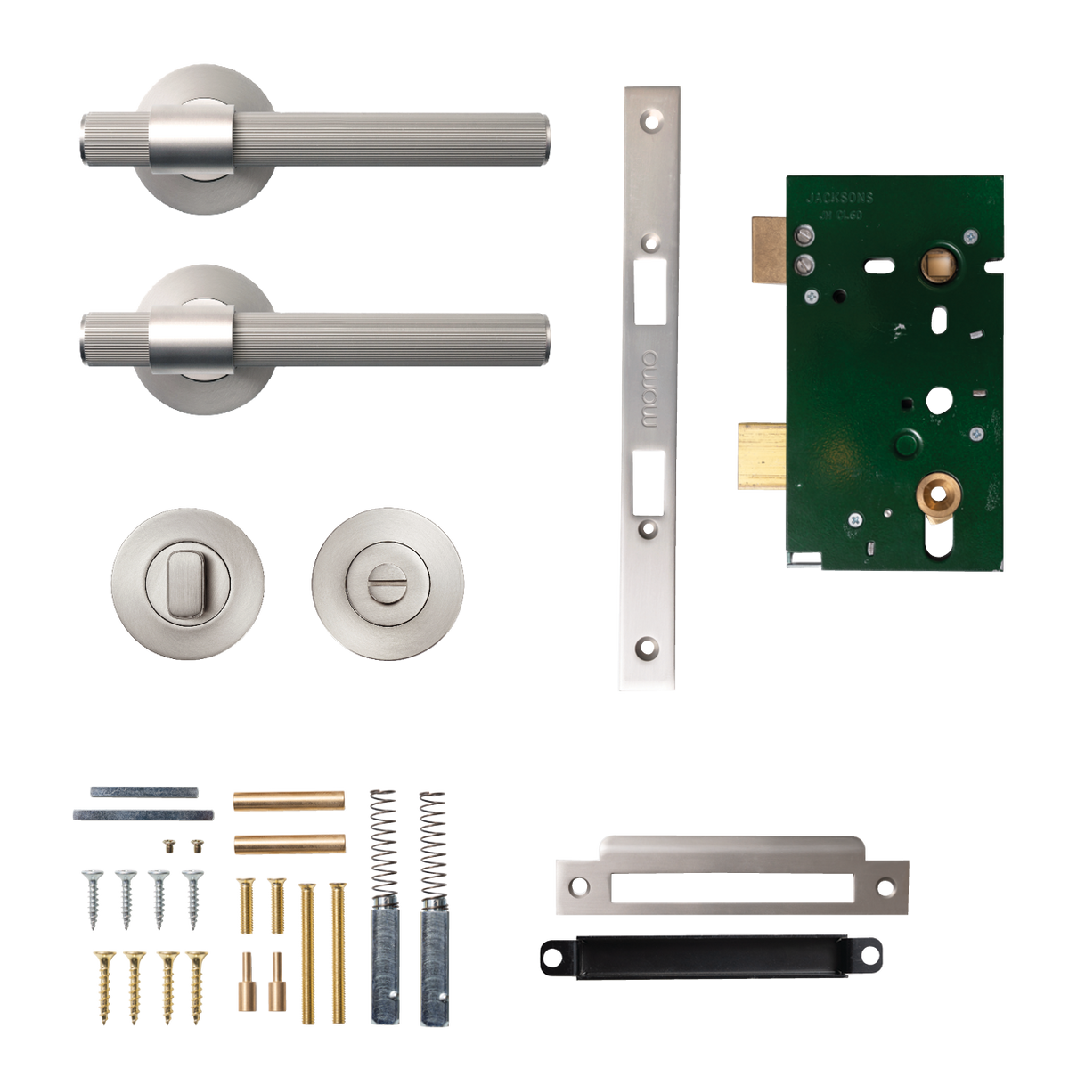 Momo Belgravia Solid Brass Lined Mortice Lock Privacy Lever Set In