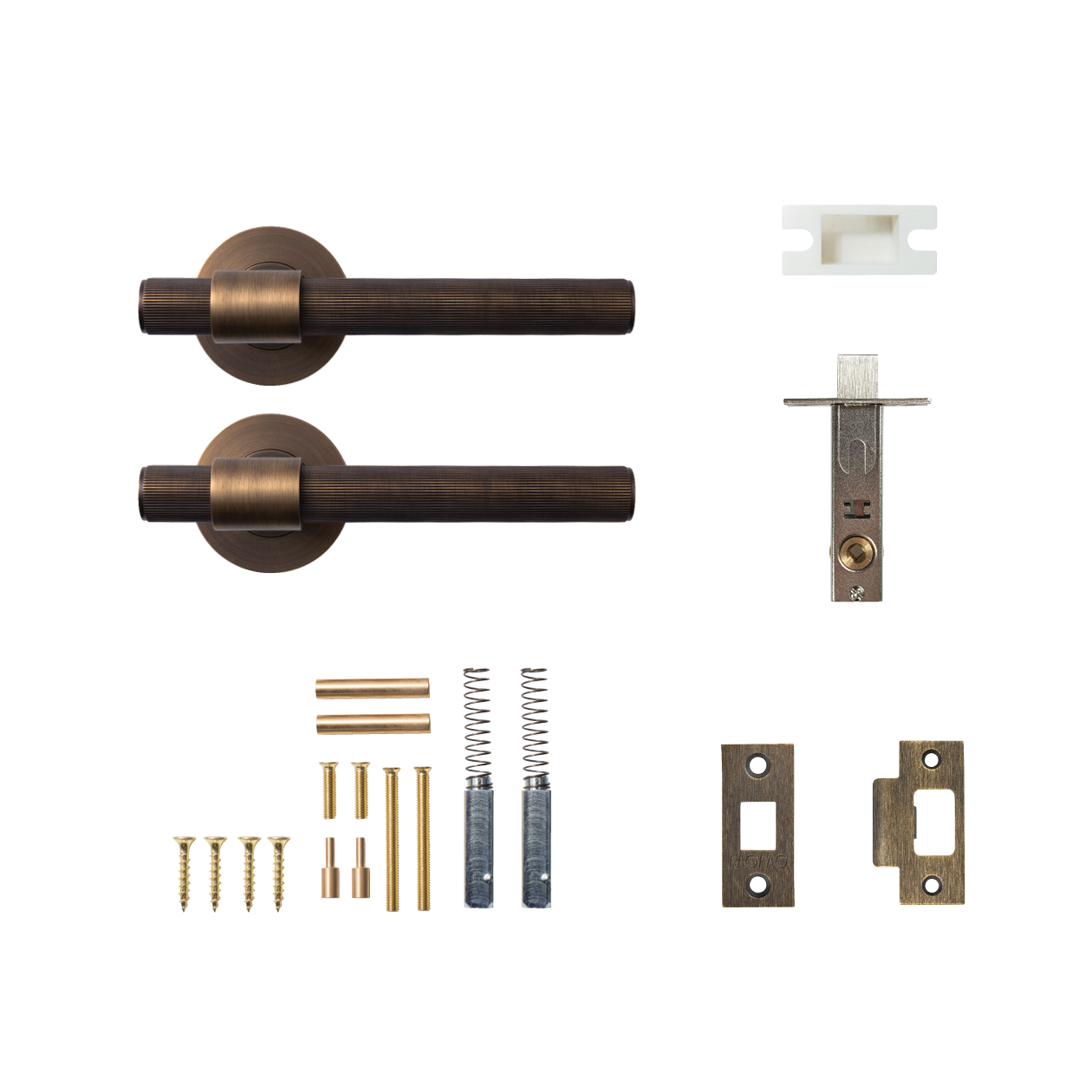 Momo Belgravia Solid Brass Lined Tubular Latch Passage Lever Set In