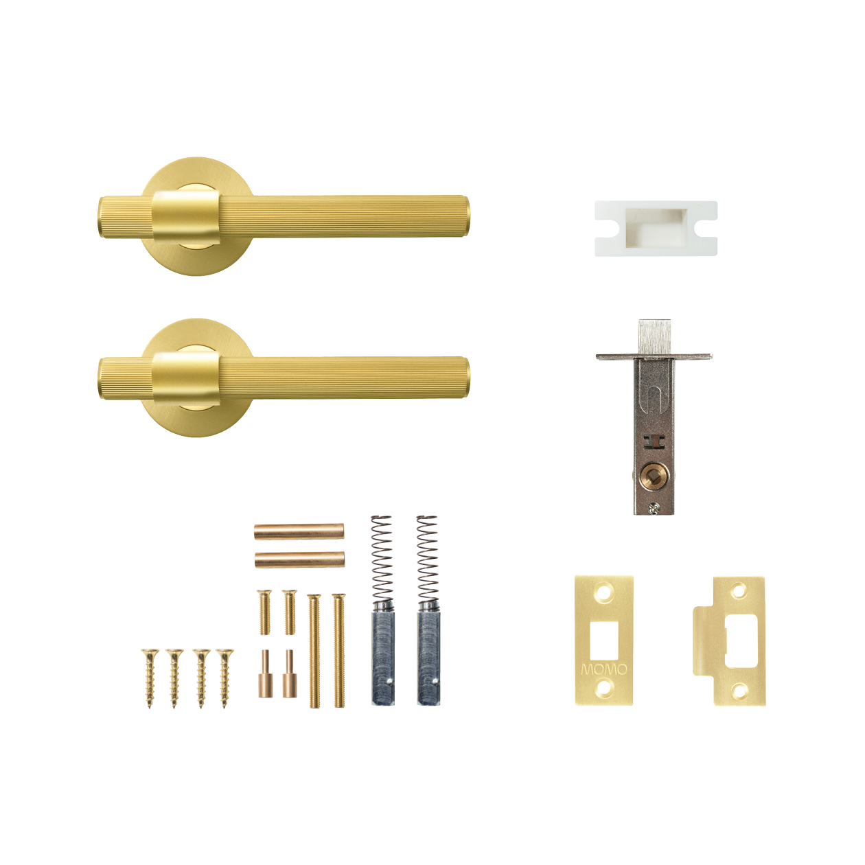 Momo Belgravia Solid Brass Lined Tubular Latch Passage Lever Set In
