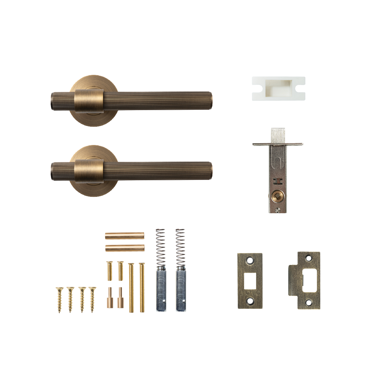 Momo Belgravia Solid Brass Lined Tubular Latch Passage Lever Set In