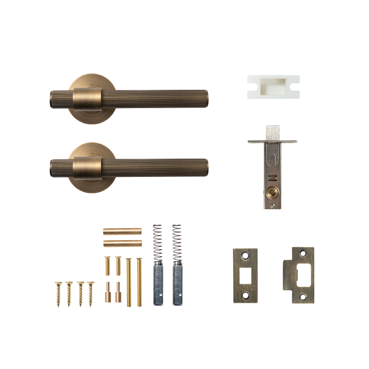 Momo Belgravia Solid Brass Lined Tubular Latch Passage Lever Set In