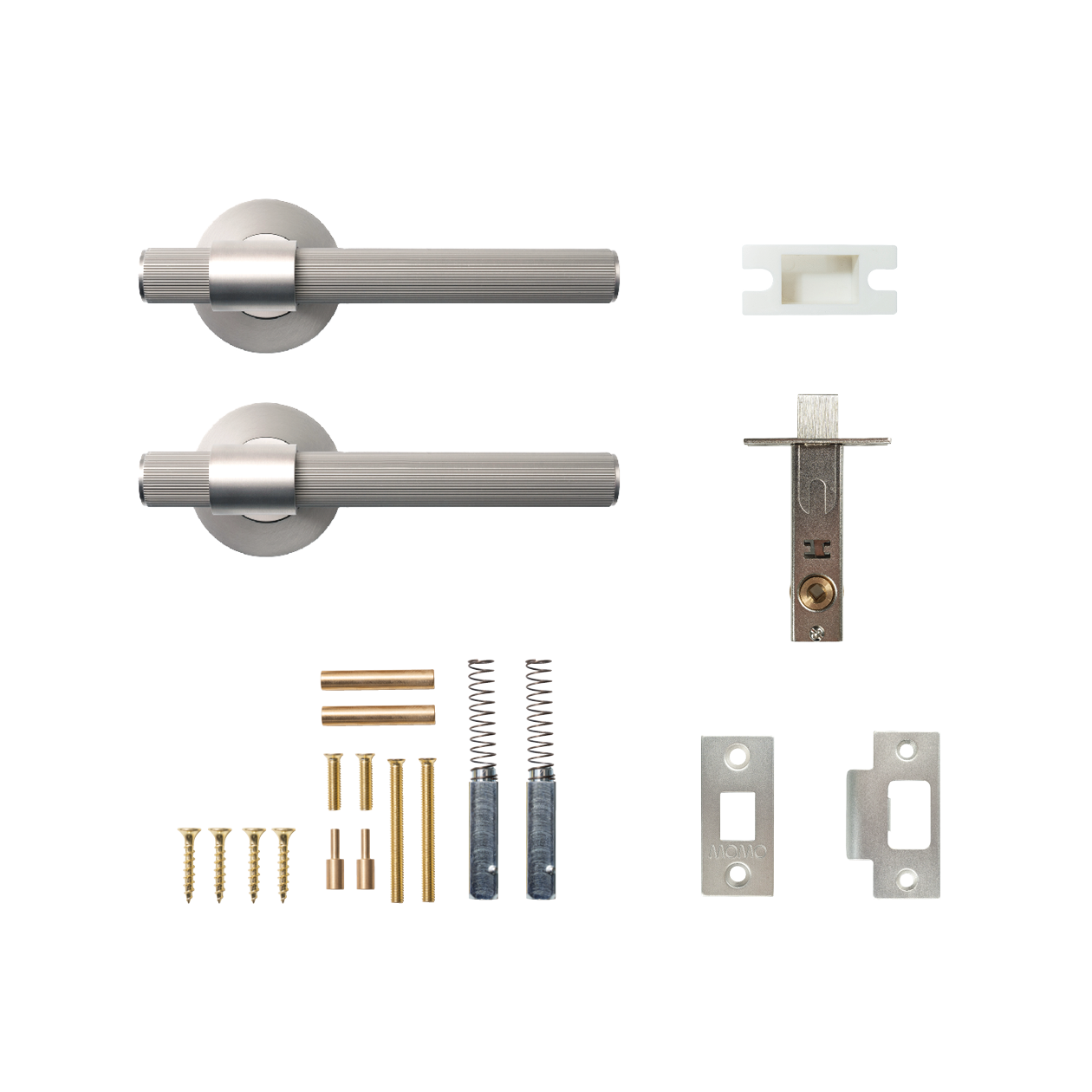 Momo Belgravia Solid Brass Lined Tubular Latch Passage Lever Set In