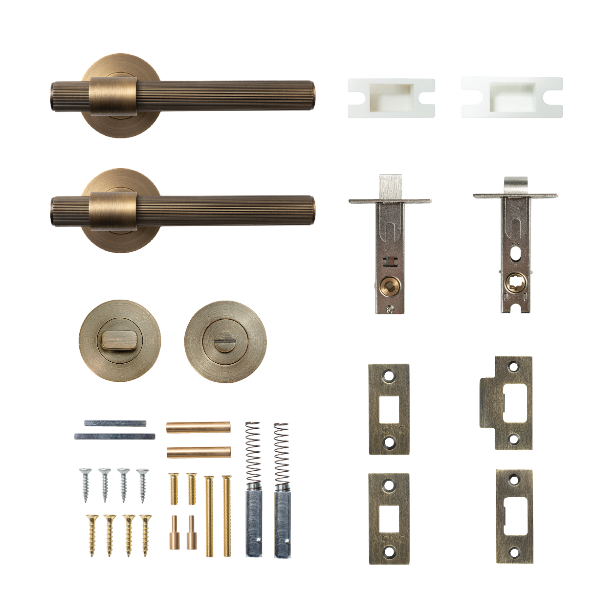 Momo Belgravia Solid Brass Lined  Tubular Latch Privacy Lever Set In