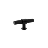 Momo Belgravia Lined T Knob Solid Brass 82mm in Matt Black - front view
