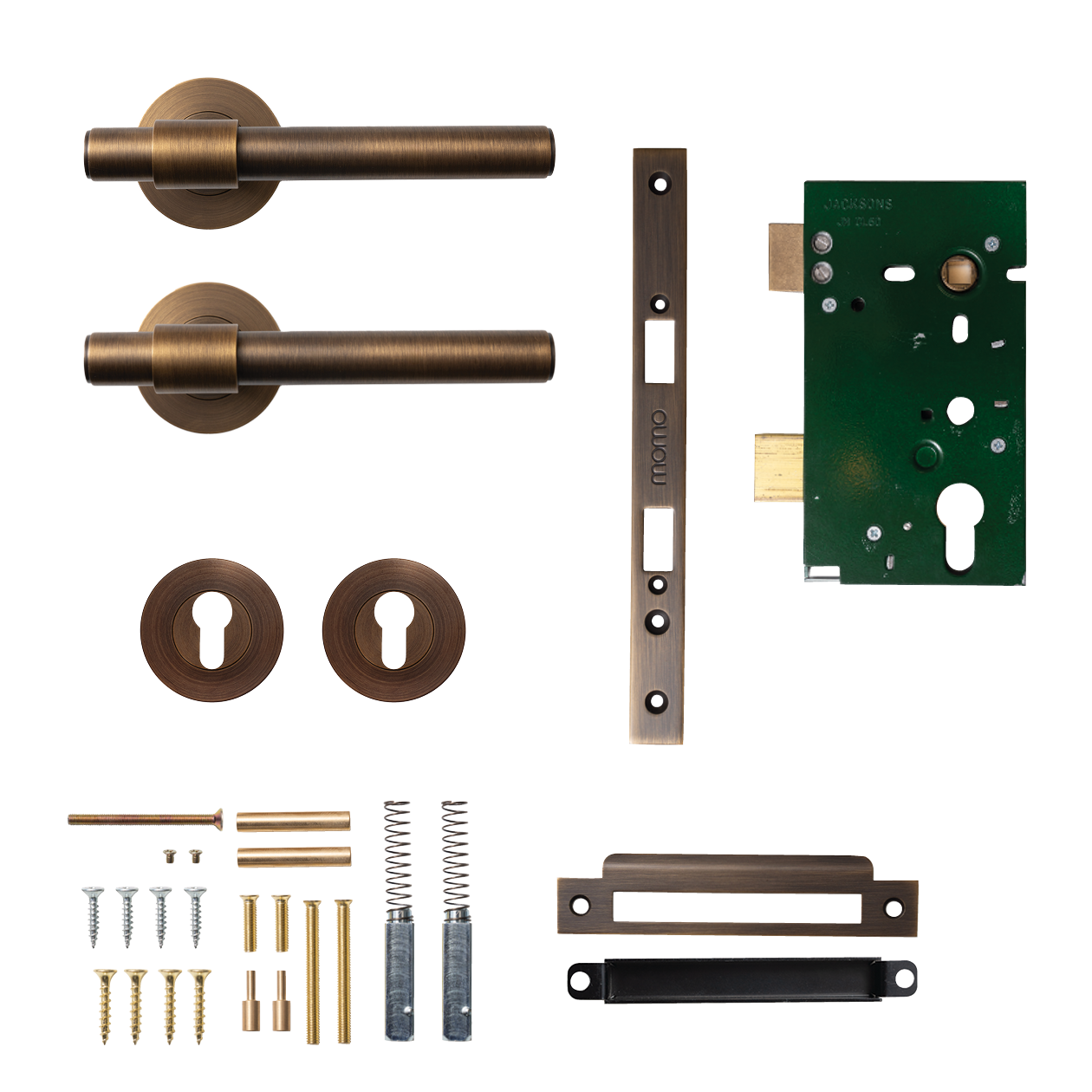 Momo Belgravia Plain Solid Brass Lever Entrance Set In