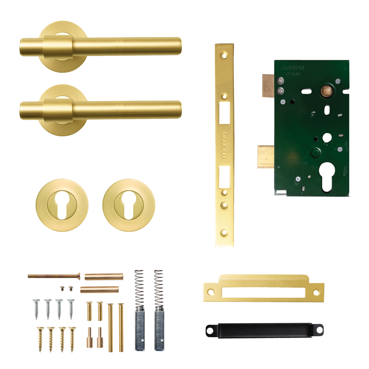 Momo Belgravia Plain Solid Brass Lever Entrance Set In