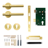 Momo Belgravia Plain Solid Brass Lever Entrance Set In