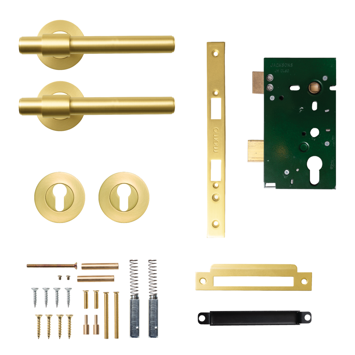 Momo Belgravia Plain Solid Brass Lever Entrance Set In
