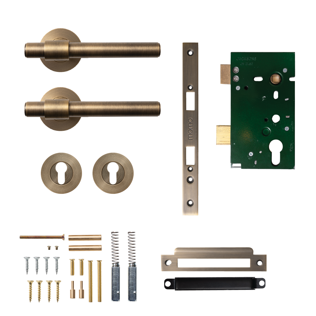Momo Belgravia Plain Solid Brass Lever Entrance Set In