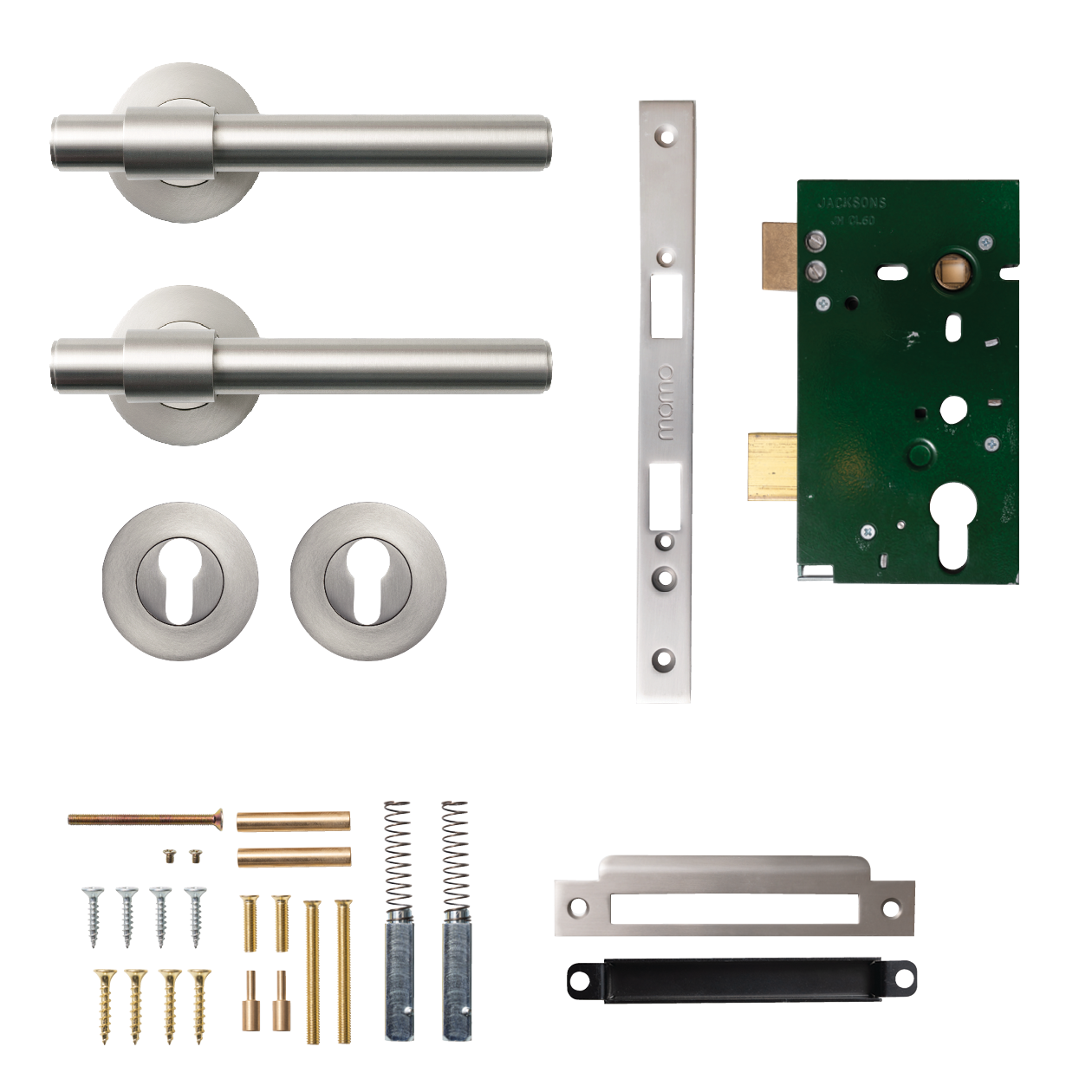 Momo Belgravia Plain Solid Brass Lever Entrance Set In