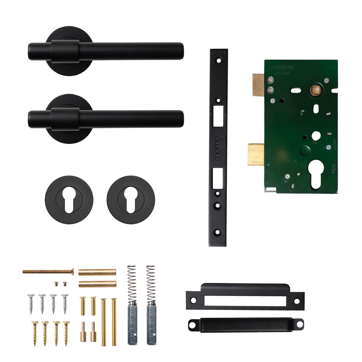 Momo Belgravia Plain Solid Brass Lever Entrance Set In